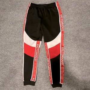 Victorious Pants size M red black & white